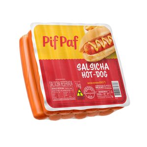 Salsicha Hot-Dog Resfriada 1kg - Caixa C/ 12. Qualidade e Sabor Pif Paf
