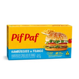 Hambúrguer De Frango 672g - Caixa C/12. Qualidade e Sabor Pif Paf