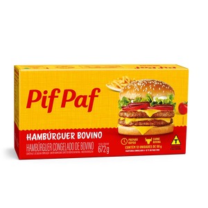 Hambúrguer De Boi 672g - Caixa C/12. Qualidade e Sabor Pif Paf Hambúrguer De Boi 672g - Caixa C/12. Qualidade e Sabor Pif Paf