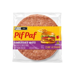 Hambúrguer Misto 56g - Caixa C/ 36. Qualidade e Sabor Pif Paf Hambúrguer Misto 56g - Caixa C/ 36. Qualidade e Sabor Pif Paf