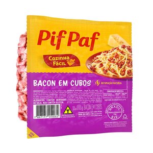 Bacon em Cubos 200g - caixa c/ 2kg. Qualidade e Sabor Pif Paf Bacon em Cubos 200g - caixa c/ 2kg. Qualidade e Sabor Pif Paf