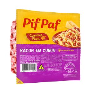 Bacon em Cubos 200g - caixa c/ 2kg. Qualidade e Sabor Pif Paf
