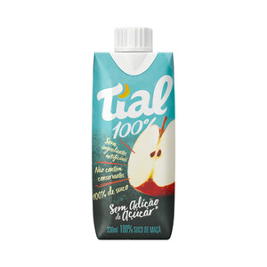 Suco de Maçã 100% Tial 330ML - Caixa C/ 12. Qualidade e Sabor Pif Paf