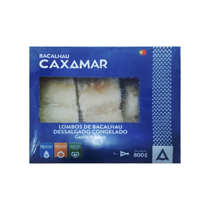 Lombo de Bacalhau Dessalgado Caxamar 800g - Caixa C/ 10. Qualidade e Sabor Pif Paf