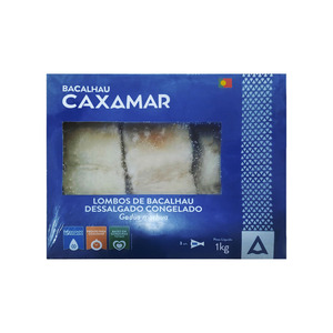 Lombo de Bacalhau Dessalgado Caxamar 1kg - Caixa C/ 9. Qualidade e Sabor Pif Paf