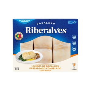 Lombo de Bacalhau Morhua Dessalgado Riberalves 800g - Caixa C/ 16. Qualidade e Sabor Pif Paf Lombo de Bacalhau Morhua Dessalgado Riberalves 800g - Caixa C/ 16. Qualidade e Sabor Pif Paf