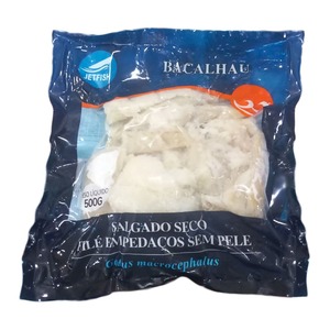 Lascas de Bacalhau Salgada 500g - Caixa C/ 20. Qualidade e Sabor Aprovado pela Pif Paf e Produzido por Jetfish Lascas de Bacalhau Salgada 500g - Caixa C/ 20. Qualidade e Sabor Aprovado pela Pif Paf e Produzido por Jetfish